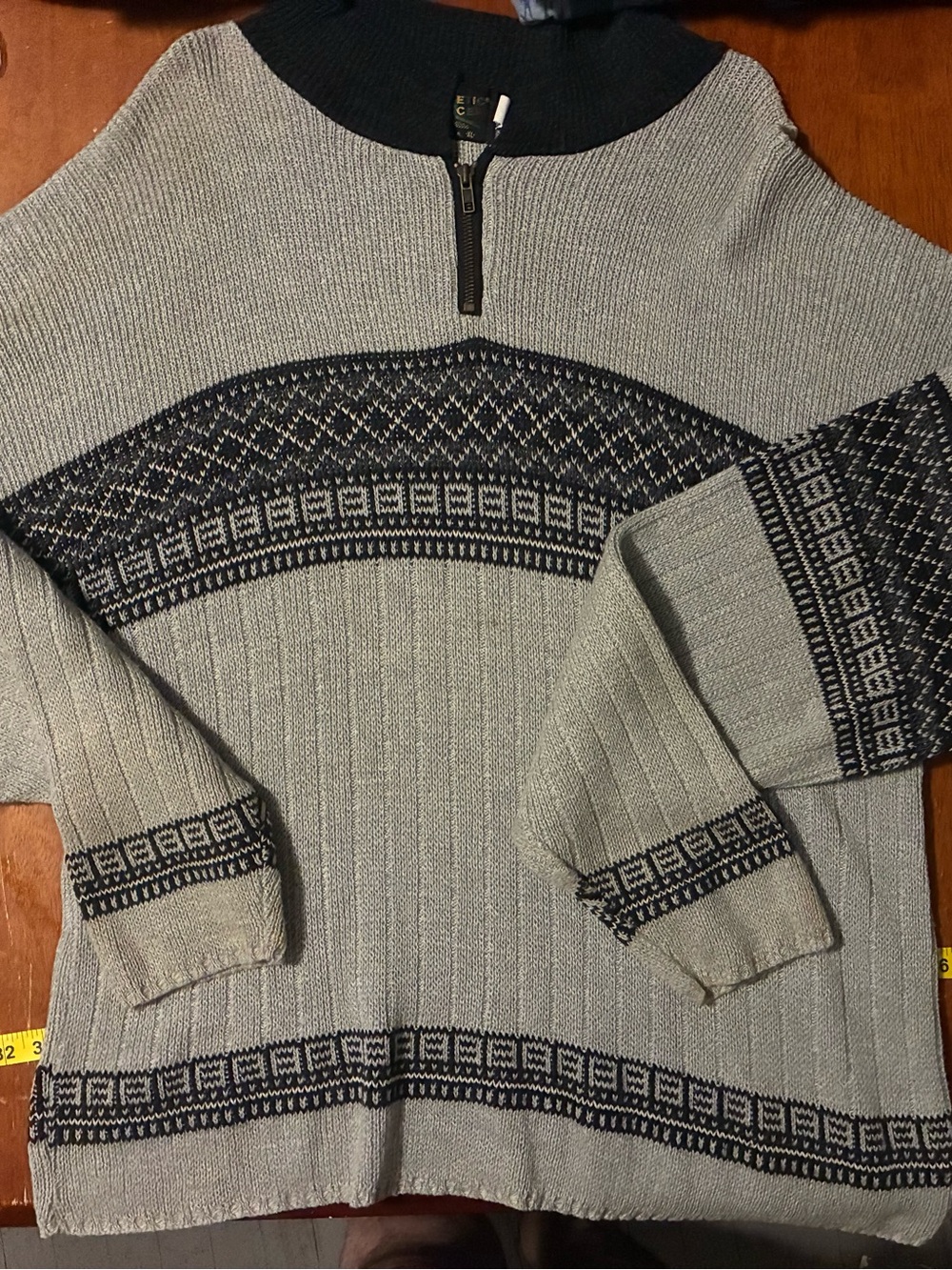 Vintage 90s Magnetic Force Sweater Mens XL Made USA 100% Cotton Quarter Zip